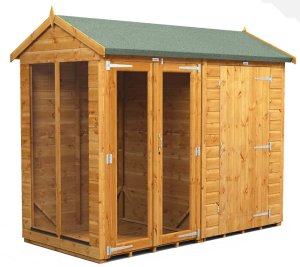 Power 8x4 Apex Summer House with 4ft Side Store